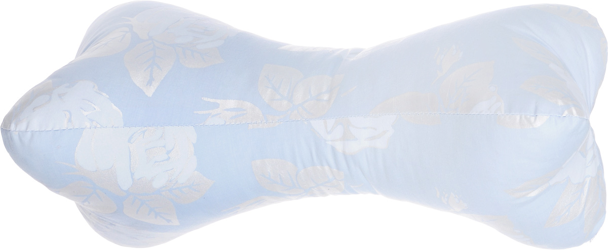 Подушка-валик Smart Textile Косточка, наполнитель: холлофайбер, цвет: голубой, серебристый, 28 х 43 см531-401 Подушка-валик Smart Textile Косточка, наполнитель: холлофайбер, цвет: голубой, серебристый, 28 х 43 см531-401Подушка-валик Smart Textile Косточка с наполнителем из холлофайбера - универсальное средство от болей в шее, в дороге и дома. Она обеспечивает комфортный отдых, поддерживает шею и голову, уменьшая нагрузку на шейный отдел позвоночника, восстанавливает мышечный тонус.Материал чехла подушки: тиковая ткань (х/б). Сбоку имеется застежка-молния.Холлофайбер - это синтетический наполнитель, изготовленный по новейшим технологиям. Его волокна имеют пружинистую структуру, благодаря чему способны моментально восстанавливать свою форму после деформации, а также сохранять ее долгое время. Такой наполнитель также отличается воздухонепроницаемостью, гипоаллергенностью и отличной терморегуляцией.Рекомендации по уходу:Обычная стирка при температуре воды до 40°С.Отбеливание и глажка запрещены.Рекомендуется сушка на горизонтальной плоскости в тени.Разрешена обычная химчистка.