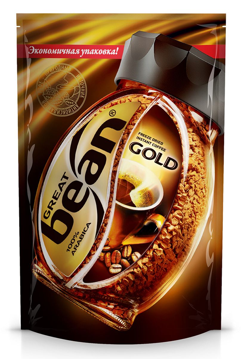 Great Bean Gold кофе растворимый, 75 г0120710 Great Bean Gold кофе растворимый, 75 г0120710Сублимированный кофе Great Bean Gold создан из отборных зерен арабики, выращенных на открытых солнцу холмах Южной Америки. Напиток имеет благородный вкус и аромат.