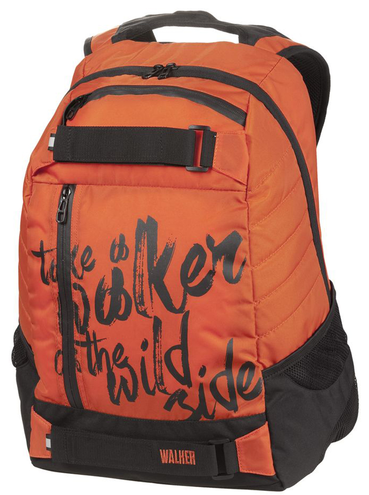 Walker Рюкзак школьный Fun Take a Walker 472523WD Walker Рюкзак школьный Fun Take a Walker 472523WDШкольный рюкзак Walker Fun Take a Walker выполнен из прочного износостойкого материала высокого качества. Он имеет одно основное отделение, закрывающееся на молнию с двумя бегунками. Внутри главного отделения находится дополнительный карман. Рюкзак оснащен двумя боковыми карманами для бутылок с напитками. На лицевой стороне расположены два кармана на молнии. Мягкие анатомические лямки и ремешки на липучках позволяют легко и быстро отрегулировать рюкзак в соответствии с ростом. Также имеется уплотненная вставка в спинке, которая облегчает нагрузку на спину. Этот рюкзак разработан специально для людей стильных и модных, любящих быть в центре внимания.