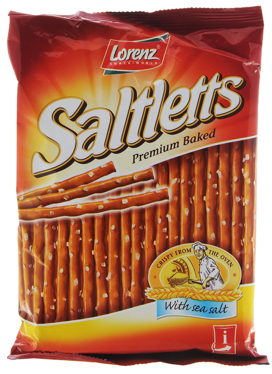 Lorenz Saltletts палочки cоленые классические, 75 гбзе024 Lorenz Saltletts палочки cоленые классические, 75 гбзе024Палочки Lorenz Saltletts уже давно являются бесспорной классикой на немецком рынке. Хрустящая соломка золотисто-коричневого цвета радует потребителей с 1935 года. Снэки приготовлены из лучших ингредиентов и отличаются от аналогичных продуктов вкусом соли и хрустом. Соломка содержит в своем составе множество ингредиентов, в том числе натуральную морскую пищевую соль.
