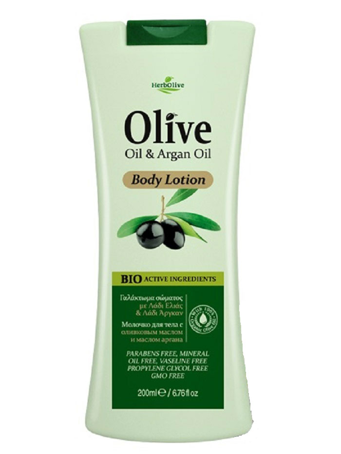 HerbOlive Молочко для тела с маслом арганы 200 мл5200310400902 HerbOlive Молочко для тела с маслом арганы 200 мл5200310400902Входящие в состав масло арганы, органическое оливковое масло, подсолнечное масло, глицерин известны своими увлажняющими, антивозрастными и успокаивающими свойствами. Они питают и увлажняют кожу, оживляя ее и даря ей сияние, ощущение бодрости и свежести.Рекомендуется для ежедневного ухода. Легко впитывается по всей поверхности тела, обеспечивая мягкое увлажнение.Косметика произведена в Греции на основе органического сырья, НЕ СОДЕРЖИТ минеральные масла, вазелин, пропиленгликоль, парабены, генетически модифицированные продукты (ГМО)