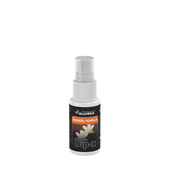 Ароматизатор-спрей Allvega Dip-X Vanilla, 50 мл52606 Ароматизатор-спрей Allvega Dip-X Vanilla, 50 мл52606Высококонцентрированный ароматизатор-спрей Allvega Dip-X Vanilla предназначен для быстрой ароматизации различных наживок и приманок, в том числе искусственных. Обладает запахом ванили.Товар сертифицирован.