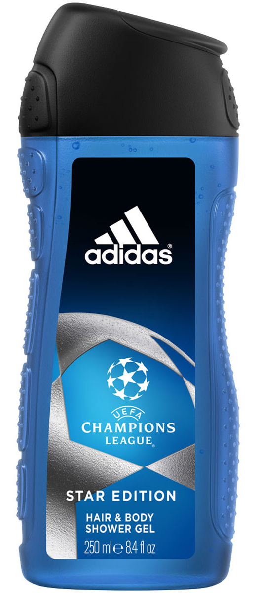 Adidas Гель для душа UEFA II, мужской, 250 млFS-00103 Adidas Гель для душа UEFA II, мужской, 250 млFS-00103Adidas UEFA Champions League Star Edition - гель для душа для тела и волос для мужчин. Его свежий динамичный аромат пробудит ваши чувства. Подходит для ежедневного применения / Не нарушает pH баланс / Прошел дерматологическое тестирование.