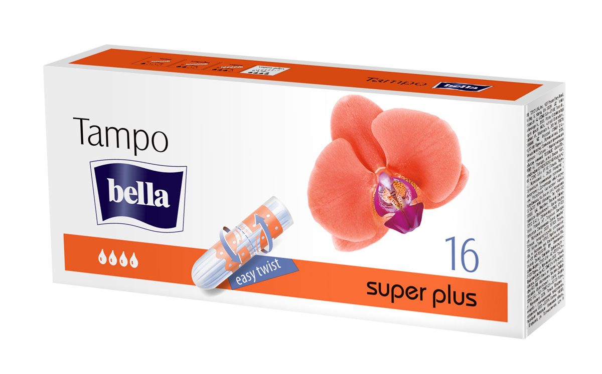 Bella Тампоны женские гигиенические без аппликатора premium comfort Super Plus, 16 шт (easy twist)MP59.3D Bella Тампоны женские гигиенические без аппликатора premium comfort Super Plus, 16 шт (easy twist)MP59.3DTampo Bella Super PlusТампон с высокой впитывающей способностью, предназначен для тех женщин, для которых размера Super недостаточно. Поверхность тампона покрыта нежным нетканым материалом, что предотвращает отслоение отдельных волокон и обеспечивает комфорт и безопасность в процессе его использования.