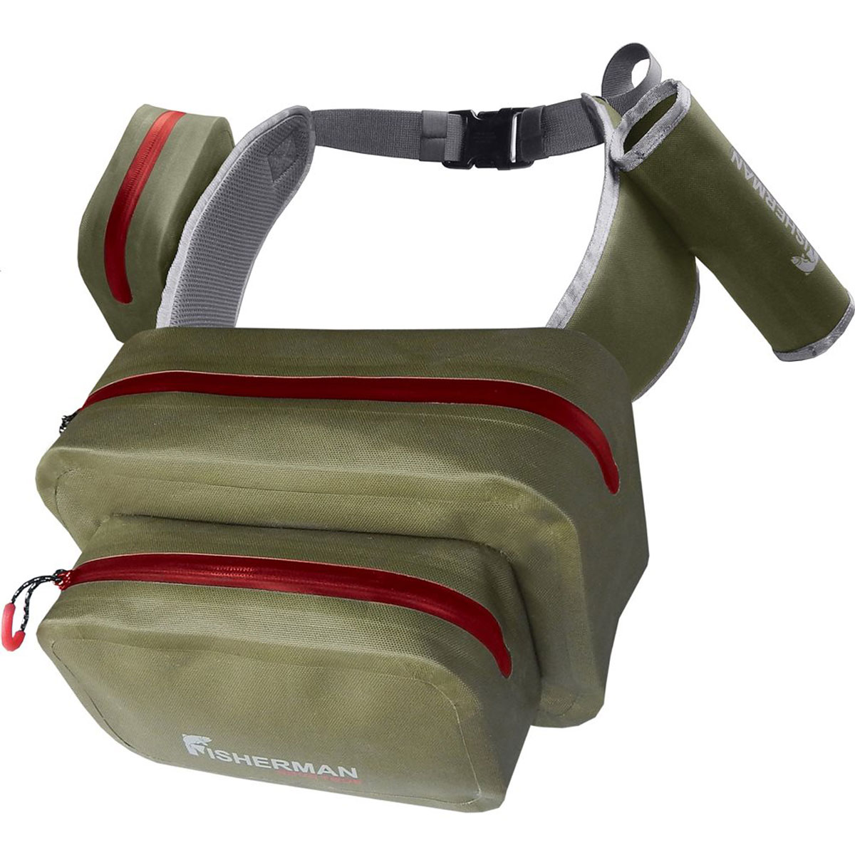 Сумка Fisherman Nova Tour Нова PRO, цвет: хаки, красный, 10 л4603892177421_черный Сумка Fisherman Nova Tour Нова PRO, цвет: хаки, красный, 10 л4603892177421_черныйФункциональная влагозащищенная поясная сумка Fisherman Nova Tour Нова PRO отлично подойдет для любителей забродной и активной рыбалки! В сумке есть два больших основных отделения на застежке-молнии, которые без труда вместят все необходимые коробочки с приманками, одно дополнительное отделение на застежке-молнии под мелочи, которые должны быть всегда под рукой, а также держатель для спиннинга, чтобы во время замены приманки ваши руки были свободны! Изделие выполнено из высококачественного полиэстера с влагозащитной пропиткой. В верхней части сумки имеется ручка для переноски в руках.