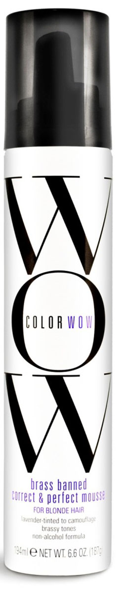 COLOR WOW Мусс для укладки волос Нейтрализатор желтого оттенка для блондинок, 200 мл.099-6-1503980 COLOR WOW Мусс для укладки волос Нейтрализатор желтого оттенка для блондинок, 200 мл.099-6-1503980Мусс устраняет нежелательные желтые и медные оттенки светлых волос. Уникальная формула не содержит спирта и делает волосы послушными, облегчая процесс укладки. Благодаря специальным полимерам, мусс придает волосам мягкость и упругость, сохраняя цвет окрашенных волос надолго.