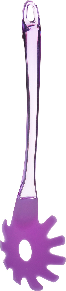 Ложка для спагетти МФК-профит Color Teflon, цвет: фиолетовый, длина 31,5 см54 009312 Ложка для спагетти МФК-профит Color Teflon, цвет: фиолетовый, длина 31,5 см54 009312Ложка для спагетти МФК-профит Color Teflon выполнена из высококачественного нейлона и акрила. Изделие безопасно для посуды с антипригарным и керамическим покрытием. Эргономичная рукоятка обеспечивает надежный хват. Благодаря небольшому ушку на конце ручки, ложку можно подвесить в удобном для вас месте на кухне. Ложка для спагетти МФК-профит Color Teflon станет отличным дополнением к коллекции ваших кухонных аксессуаров. Можно мыть в посудомоечной машине. Не использовать в СВЧ-печи и на открытом огне.Общая длина ложки: 31,5 см.Размер рабочей части: 10 х 8 х 4 см.