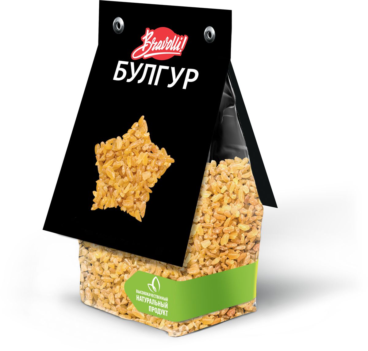 Bravolli Булгур, 350 г0120710 Bravolli Булгур, 350 г0120710Булгур родом с Ближнего Востока, где он известен уже 4000 лет. Булгур является продуктом, полученным путем обработки пшеницы одним из первых изобретенных человеком способов. Действительно, булгур - это зерно пшеницы твердых сортов, предварительно пропаренное, а затем раздробленное. Особенно популярен он в Турции, на Ближнем Востоке, в Средиземноморье.В зависимости от сорта пшеницы, булгур бывает желтым - из твердых сортов, и коричневым - из мягких сортов. Желтый булгур используют для приготовления пловов, супов, салатов, десертов. Он прекрасно сочетается с мясом, особенно курицы, и с рыбой. Во многих блюдах им заменяют рис.