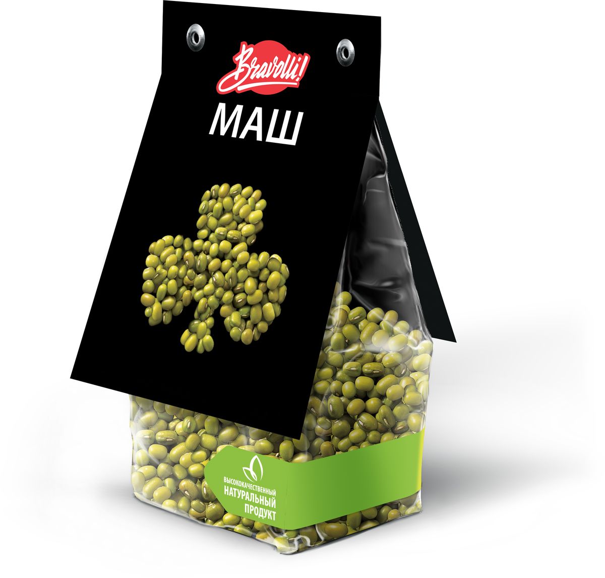 Bravolli Маш, 350 г0120710 Bravolli Маш, 350 г0120710Маш – бобовая культура, близкая родственница фасоли, но в отличие от нее, маш можно проращивать. Маш возделывается в Средней и Восточной Азии, Южной Америке. Особенно популярен он в азиатской кухне. В Корее употребляют в пищу ростки маша, в Японии едят сброженный маш, а в Индии его часто используют в шлифованном виде (без оболочки). Маш имеет нежный травянистый вкус с легким ореховым ароматом. Он используется для приготовления супов, мясных блюд и блюд с рисом. Ростки можно использовать как в чистом виде, так и в салаты.