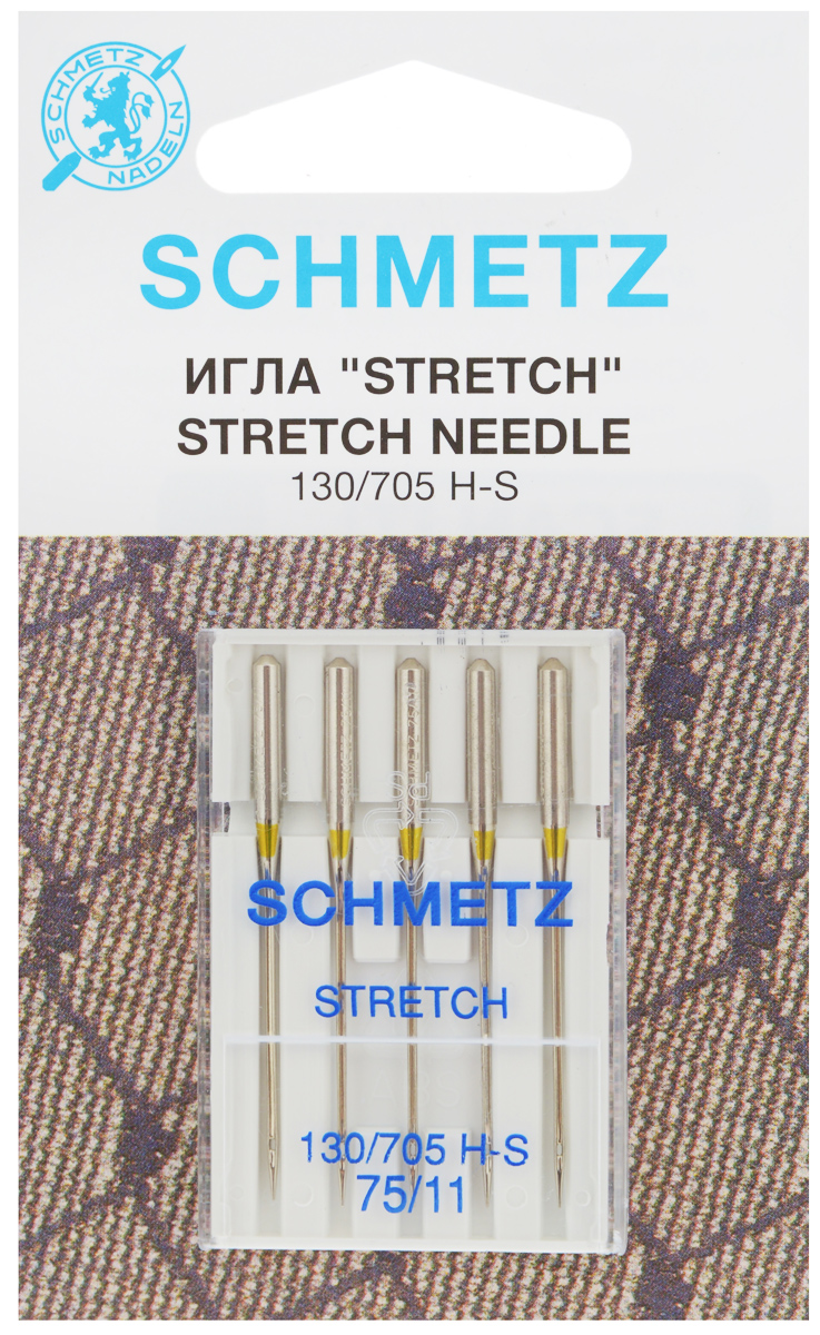 Набор игл Schmetz Stretch, №75, 5 штTD 0350 Набор игл Schmetz Stretch, №75, 5 штTD 0350Набор Schmetz Stretch состоит из пяти игл для большинства бытовых швейных машин. Иглы со средним шарообразным острием, специальной конструкцией ушковой части и выемкой на её стержне. Предназначены для эластичных и высокоэластичных материалов, таких как шёлковый джерси и лайкра. Комплектация: 5 шт. Размер игл: №75.Стандарт: 130/705 H-S.