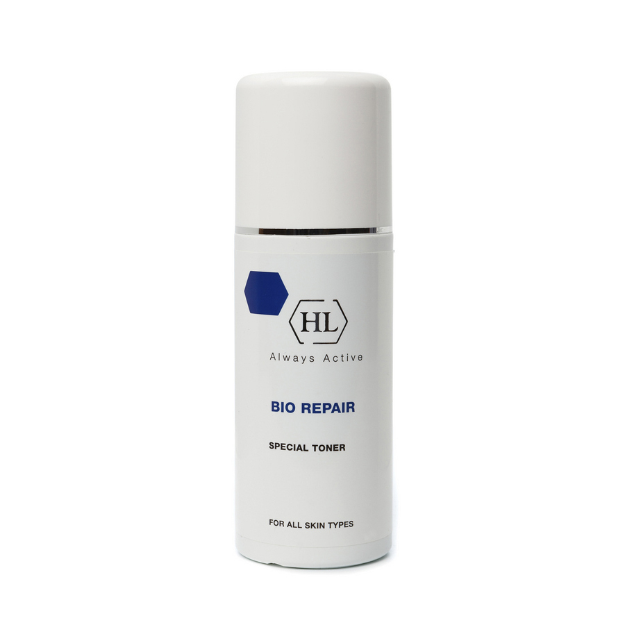 Holy Land Специальный тоник Bio Repair Special Toner 250 млFS-36054 Holy Land Специальный тоник Bio Repair Special Toner 250 млFS-36054Тонизирующий лосьон для всех типов кожи на основе лечебных растительных экстрактов. Действие:Очищение и увлажнение кожи. Тонизация кожи, повышение тургора. Стимуляция естественных репаративных процессов, заживление мелких повреждений. Профилактика преждевременного старения кожи и образования морщин. Активные компоненты: Repair Complex запатентованный комплекс растительных экстрактов и масел, обладающий уникальным восстанавливающим и сосудоукрепляющим действием.Экстракт гамамелиса обладает противовоспалительным, антисептическим, ранозаживляющим и успокаивающим действием, сокращает поры, уменьшает секрецию сальных желез, снимает раздражение кожи. Масло ромашки обладает противовоспалительным, антиаллергическим, успокаивающим действием, восстанавливает иммунитет, смягчает последствия солнечных ожогов. Витамин Е обладает антиоксидантной активностью, разглаживает кожу, придает ей эластичность и бархатистость, сохраняет влагу. Гуазулен компонент эфирного масла цветков ромашки.Оказывает регенерирующее, успокаивающее, противовоспалительное и противоаллергическое действие.
