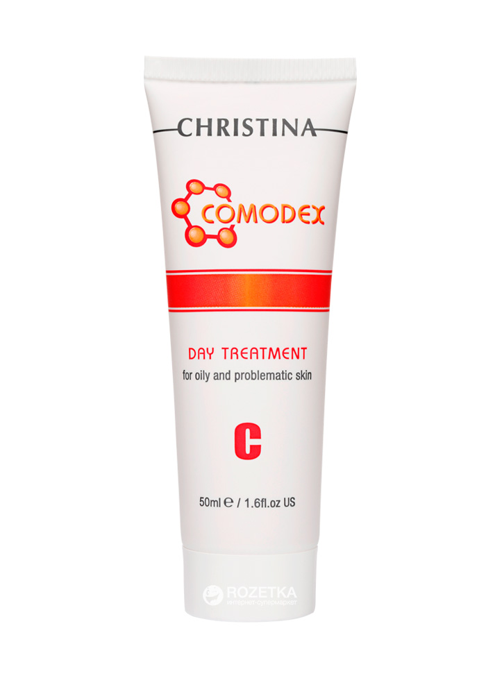 Christina Дневная сыворотка Comodex C Day Treatment 50 млFS-00897 Christina Дневная сыворотка Comodex C Day Treatment 50 млFS-00897Дневная сыворотка Christina Comodex C - Day Treatment. Очень нежная сыворотка оказывает противомикробное действие, регулирует секрецию сальных желез, уменьшает воспаление, защищает кожу от свободных радикалов.Этот эффект достигается за счет трех активных компонентов: каприловой жирной кислоты, соединенной с глицином, экстрактов корицы и томата. Сыворотка не сушит кожу и может использоваться в качестве увлажняющего средства (гиалуроновая кислота), основы под макияж и после бритья.