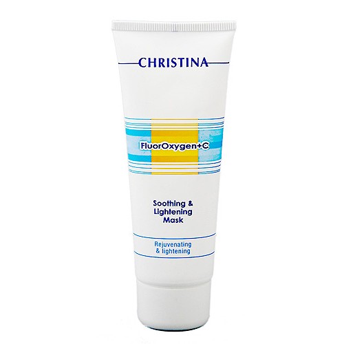 Christina Успокаивающая маска с осветляющим эффектом FluorOxygen +C Soothing and Lightning Mask 75 млFS-00897 Christina Успокаивающая маска с осветляющим эффектом FluorOxygen +C Soothing and Lightning Mask 75 млFS-00897Успокаивающая маска с осветляющим эффектом Christina FluorOxygen+C-Soothing & Lightning Mask эффективно насыщает кожу минералами, увлажнителями и антиоксидантами. В состав продукта входит алоэ вера, стимулирующее процесс регенерации. При использовании этой маски кожа приобретает ровный тон, увлажняется и становится заметно светлее.
