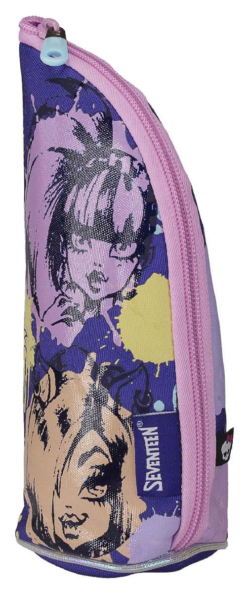 Monster High Пенал MHCB-RT2-43472523WD Monster High Пенал MHCB-RT2-43472523WDПенал конусообразной формы на молнии с одним отделением Monster High прекрасно подойдет для учениц средних классов. Он состоит из одного большого отделения, в котором расположены 3 секции. В них поместятся все необходимые школьные принадлежности для письма.Пенал также можно использовать в качестве вертикальной подставки. Дизайн выполнен в стилистике популярного мультсериала с использованием изображений главных героинь. Такой пенал станет незаменимым помощником для школьниц в их учебных делах, а также придется по душе поклонницам мультфильма Школа Монстров.