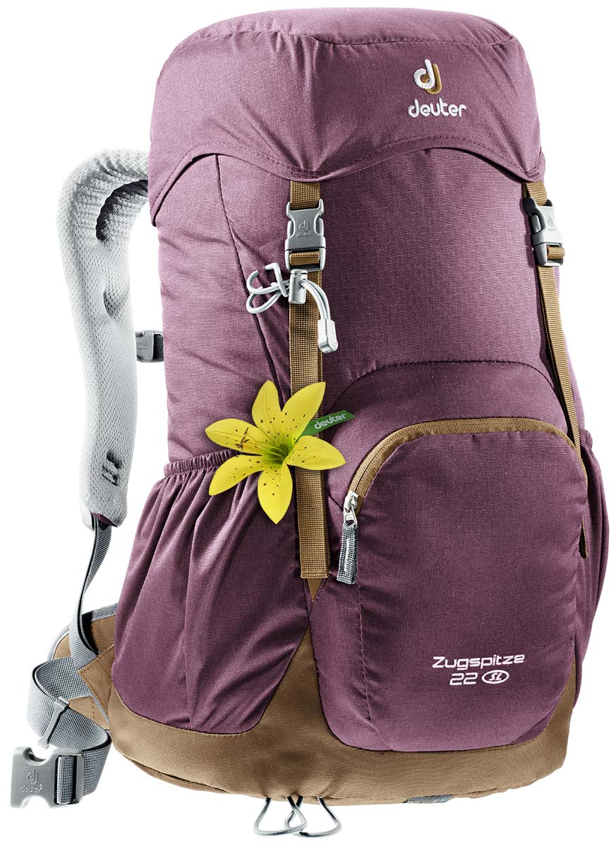 Рюкзак Deuter Zugspitze 22 SL, цвет: сливовый, 22 л3430016_5607 Рюкзак Deuter Zugspitze 22 SL, цвет: сливовый, 22 л3430016_5607Эту классическую модель Deuter выпускает с 1984 года, каждый год, внося в конструкцию усовершенствования, используя современные материалы.набедренный пояс с вентилируемой подкладкой, анатомические плечевые лямки с мягкими краями. Особенности: Просторные нижние боковые карманы и вместительный фронтальный карман; Система подвески AirComfort системы; Пояс с вентиляцией подушек (Zugspitze); мягкие подушки пояса (Groeden); Мягкие лямки анатомической формы; Двойные замки позволяют надежно закрепить дополнительное снаряжение под верхним клапаном; Карман в клапане; Петли для трекинговых палок; Встроенный, съемный чехол от дождя; Материал: Ripstop-Polytex. Вес: 1040 г. Объем: 22 л. Размеры: 52 x 34 x 22 см.