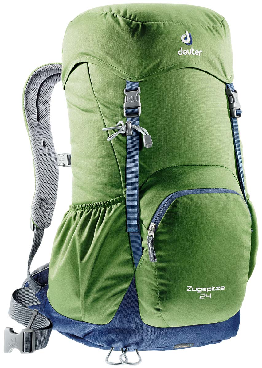Рюкзак Deuter Zugspitze 24, цвет: темно-синий, 24 л3430116_2312 Рюкзак Deuter Zugspitze 24, цвет: темно-синий, 24 л3430116_2312Эту классическую модель Deuter выпускает с 1984 года, каждый год, внося в конструкцию усовершенствования, используя современные материалы.набедренный пояс с вентилируемой подкладкой, анатомические плечевые лямки с мягкими краями. Особенности: Просторные нижние боковые карманы и вместительный фронтальный карман; Система подвески AirComfort системы; Пояс с вентиляцией подушек (Zugspitze); мягкие подушки пояса (Groeden); Мягкие лямки анатомической формы; Двойные замки позволяют надежно закрепить дополнительное снаряжение под верхним клапаном; Карман в клапане; Петли для трекинговых палок; Встроенный, съемный чехол от дождя; Материал: Ripstop-Polytex. Вес: 1060 г. Объем: 24 л. Размеры: 54 x 34 x 24 см.