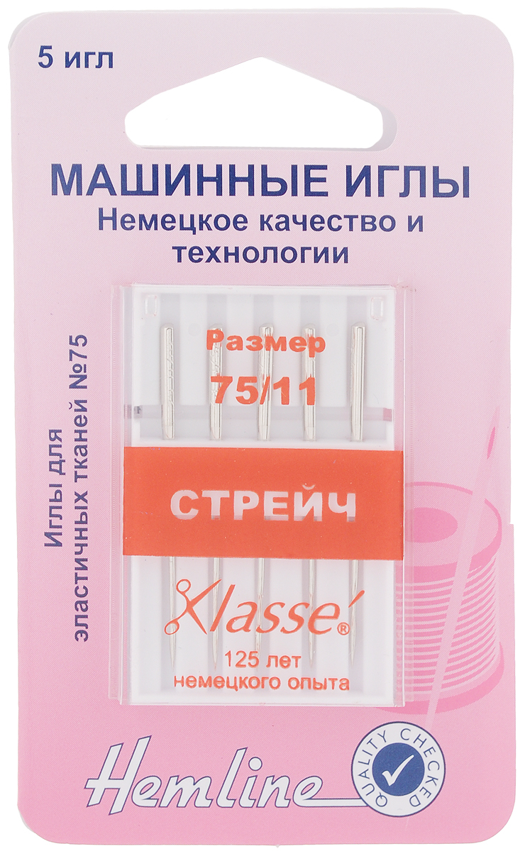 Набор игл для швейных машин Hemline, для эластичных тканей, №75, 5 штSM 10-09 Набор игл для швейных машин Hemline, для эластичных тканей, №75, 5 штSM 10-09Иглы Hemline идеально подходят для тканей с двухсторонним стрейчем (эластичные ткани, лайкра), особенно для тех, которые содержат лайкровую резинку, используемую в купальных костюмах и нижнем белье. Специально вытянутая игла предотвращает пропуск стежков. Подходят для всех современных швейных машин: Bernette, Brother, Elna, Husgsvarna, Janome, New Home, Pfaff, Simplicity, Singer, Toyota, Viking и других.Изделия выполнены их высококачественной стали и упакованы в пластиковый футляр.Комплектация: 5 шт. Размер игл: №75.