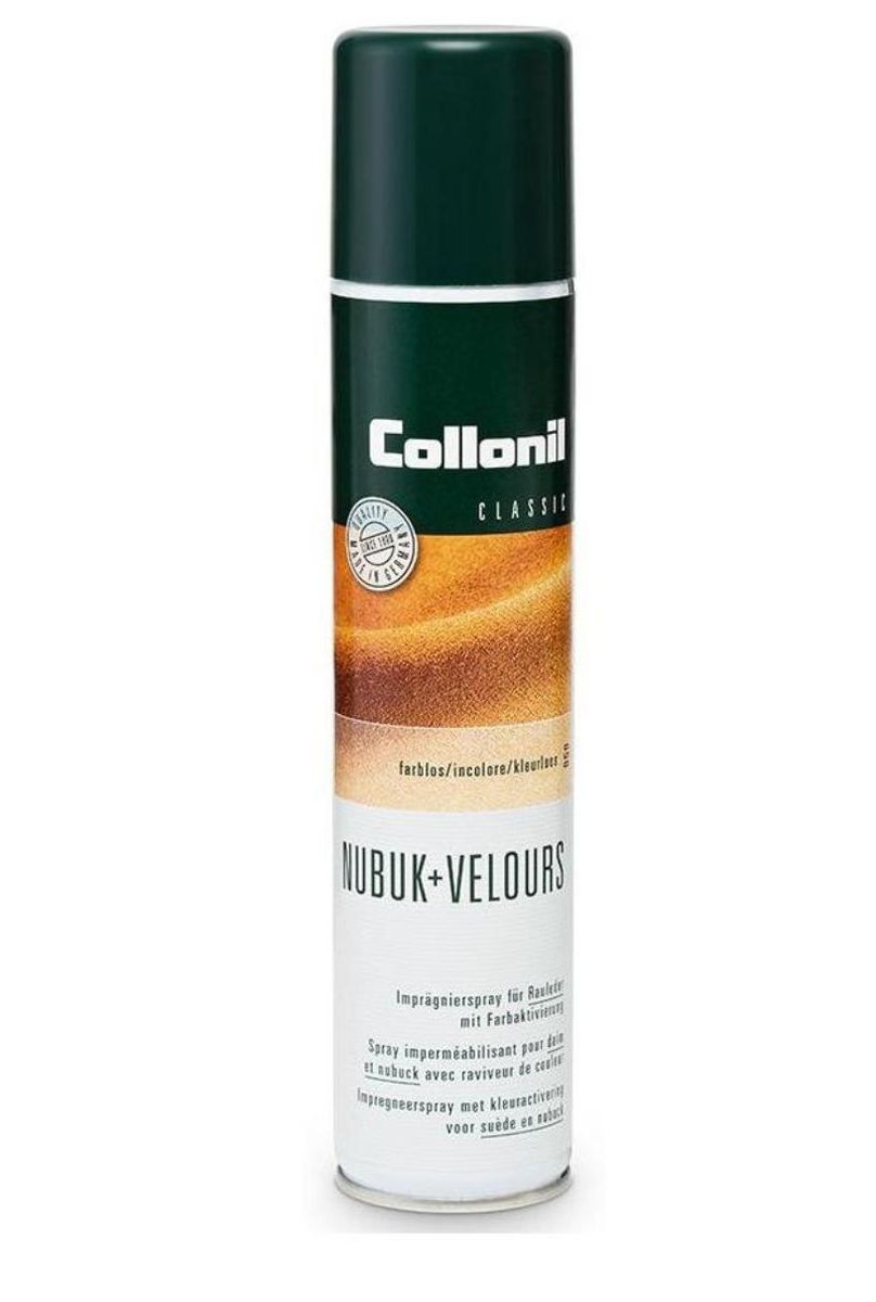 Спрей для обуви Collonil Nubuk+Velours, для замши, велюра, нубука, цвет: коричневый (398), 200 млMW-3101 Спрей для обуви Collonil Nubuk+Velours, для замши, велюра, нубука, цвет: коричневый (398), 200 млMW-3101Спрей Collonil Nubuk+Velours на основе фтора предназначен для ухода и защиты изделий из замши, велюра, нубука, текстиля и мембран. Обеспечивает длительную защиту от влаги, грязи и жира. Сохраняет воздухопроницаемость и качество материала. Обновляет цвет.