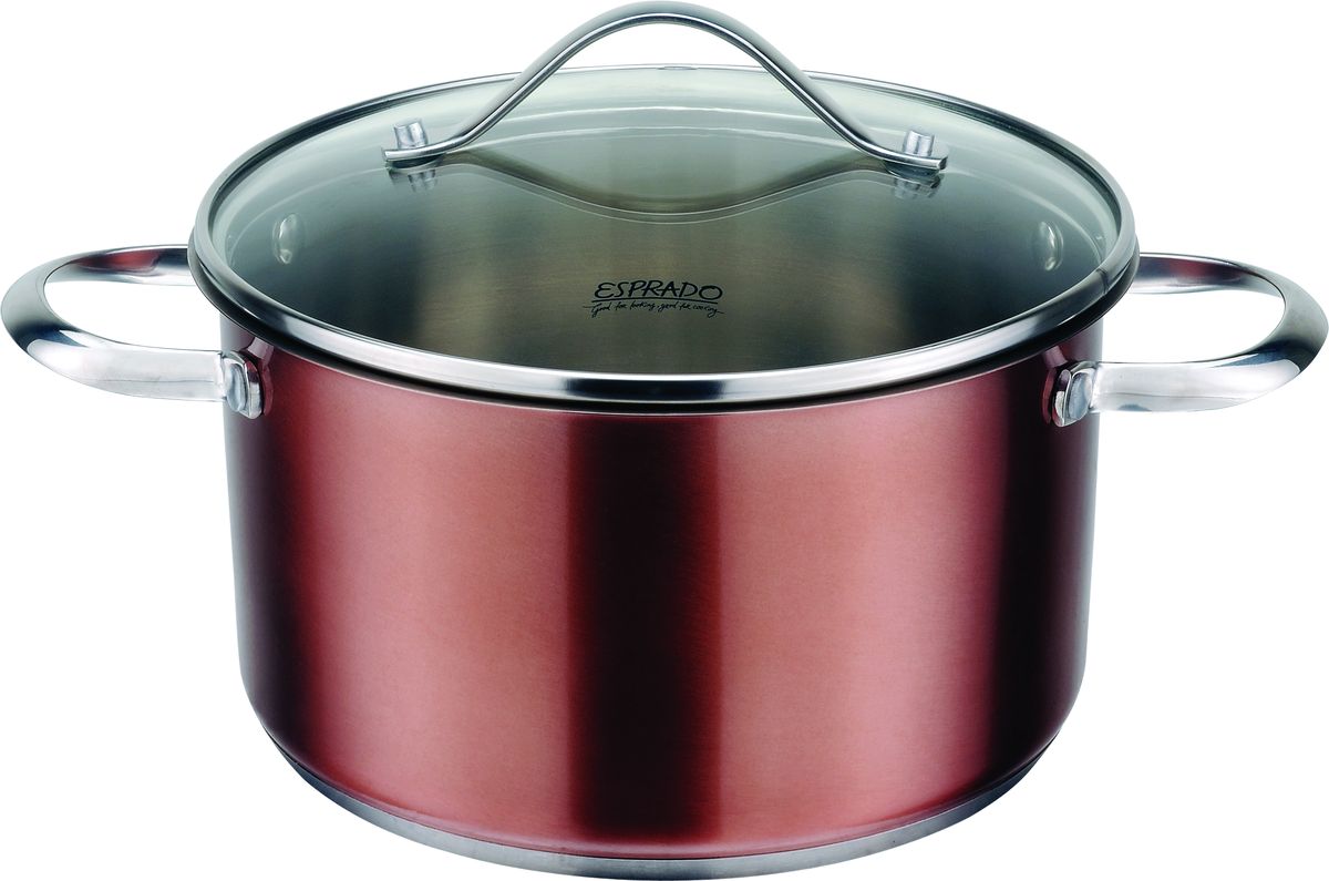 Кастрюля Esprado Guarda с крышкой, цвет: шоколадный, серебристый, 3,6 л54 009312 Кастрюля Esprado Guarda с крышкой, цвет: шоколадный, серебристый, 3,6 л54 009312Кастрюля Esprado Guarda, изготовленная из высококачественной нержавеющей стали с внешним цветным покрытием, имеет трехслойное теплоаккумулирующее дно. Внешнее покрытие не только эстетично, но и функционально: входящие в его состав частицы песка обеспечивают равномерное распределение жара и ускоряют процесс приготовления блюда. Внутри - матовая полировка с отметками литража для точного соблюдения рецепта. Особая конструкция дна способствует высокой теплопроводности и равномерному распределению тепла. Материал удерживает тепло по всей поверхности изделия, благодаря чему пища равномерно и быстро нагревается. Кастрюля оснащена двумя удобными стальными ручками. Крышка, выполненная из термостойкого стекла, позволит вам следить за процессом приготовления пищи. Крышка оснащена металлическим ободом и отверстием для выпуска пара. Кастрюля идеальна для приготовления здоровой пищи с минимальным количеством жира, что обеспечивает снижение потери полезных витаминов, минеральных веществ и сохраняет аромат приготовляемых блюд. Кастрюлю можно использовать на любых видах плит, включая индукционные. Нельзя мыть в посудомоечной машине.Диаметр кастрюли (по верхнему краю): 20 см.Высота стенок кастрюли: 11 см.
