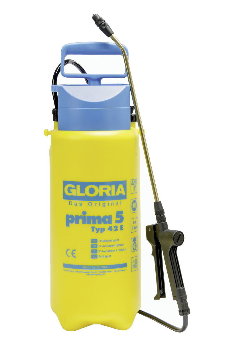 Опрыскиватель садовый Gloria Prima 5, 5 л391602 Опрыскиватель садовый Gloria Prima 5, 5 л391602Опрыскивание тонкой струей ручного распылителя обеспечивает экономичность, удобство и практичность. В нашей большой, хорошо зарекомендовавшей себя программе по уходу за растениями, это самый востребованный опрыскиватель. Объем 5 л. и макс. рабочее давление 3 бар обеспечивает наилучшие результаты распыления. Модель оснащена поршневым манометром со встроенным предохранительным клапаном. Прошел испытания Союза работников технического надзора (TUV) и GS