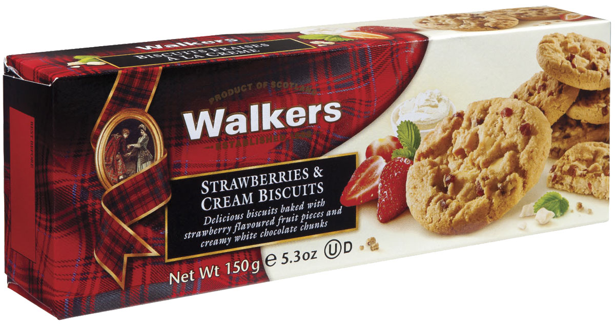 Walkers печенье с клубникой и сливками, 150 г0120710 Walkers печенье с клубникой и сливками, 150 г0120710Печенье с клубникой и сливками Walkers - высококачественное печенье. Произведено согласно традиционному рецепту с использованием самых лучших натуральных ингредиентов.Уважаемые клиенты! Обращаем ваше внимание, что полный перечень состава продукта представлен на дополнительном изображении.