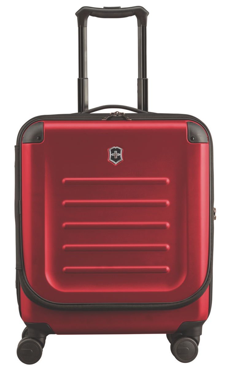 Чемодан Victorinox Spectra Dual-Access 2.0, 37 л, цвет: красный. 31318103 + ПОДАРОК: Нож Tinker31318103 Чемодан Victorinox Spectra Dual-Access 2.0, 37 л, цвет: красный. 31318103 + ПОДАРОК: Нож Tinker31318103Чемодан Victorinox Spectra Dual-Access 2.0 выполнен из выполнен из ударопрочного поликарбоната Bayer. удобный чемодан со специальной дверцей для быстрого доступа к наиболее необходимым в путешествии вещам, идеально подходит для коротких поездок и отвечает большинству международных требований для ручной клади, включая требования Международной ассоциации воздушного транспорта IATAЛицевая дверца чемодана на молнии с организационной секцией дает возможность буквально на ходу получить доступ к наиболее необходимым в путешествии вещам, например, к ноутбуку с диагональю до 15. 6 (40 см), планшету, смартфону, паспорту, билетам и другим вещамКонструкция чемодана с двойным доступом позволяет упаковывать вещи с двух сторон: через переднюю крышку или, открыв основное Отделение.Удобная ручка для переноски, двойная алюминиевая телескопическая ручка, фиксирующаяся в трех разных позициях: 104 см, 99 см и 94 см для удобства путешественников с разным ростом. Двойные колеса обеспечивают мягкий ход чемодана и гарантируют свободное перемещение по любой поверхности, сохраняя при этом 360° маневренность и минимальный вес чемодана.Ударопрочный 100% поликарбонат Bayer, со стильной, устойчивой к царапинам матовой поверхностью обеспечивает повышенную жесткость, сохраняя высокий уровень функциональности.Защитные угловые кожухи.Сетчатая разделительная стенка на молнии растягивается для удобства упаковки.