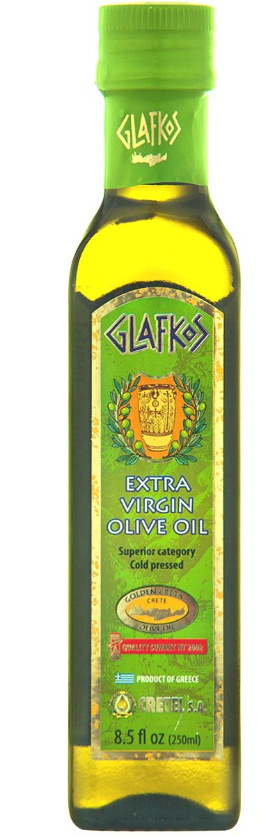 Glafkos Extra Virgin масло оливковое, 250 мл0120710 Glafkos Extra Virgin масло оливковое, 250 мл0120710Оливковое масло Glafkos Extra Virgin - получено путем первого холодного механического отжима, благодаря чему масло сохранило все полезные витамины и минеральные вещества содержащиеся в оливках. Оно произведено исключительно из оливок отборного качества сорта Коронейки, плоды внимательно и бережно собраны на южном побережье острова Крит в районе Мессара (Греция), который является одним из наиболее благоприятных мест на планете для выращивания оливок. Масло имеет насыщенный мягкий вкус олив, слегка горьковатое послевкусие, приятный пряный аромат и яркий золотисто-зеленый цвет, относится к классу Extra Virgin и является абсолютно натуральным продуктом. Не содержит никаких примесей и добавок. Продукт становится мутным при низкой температуре, что не влияет на качество оливкового масла. Один из главных показателей качества оливкового масла - кислотность, в оливковом масле Glafkos Extra Virgin не превышает 0,8%.