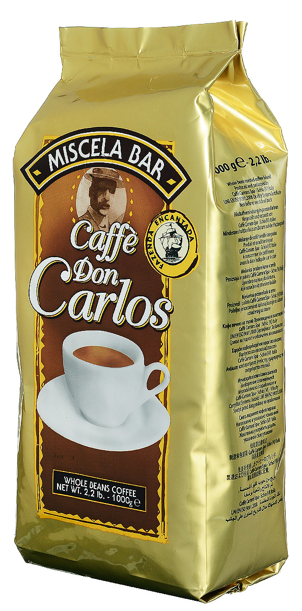 Carraro Don Carlos кофе в зернах, 1 кг101246 Carraro Don Carlos кофе в зернах, 1 кг101246Carraro Don Carlos - это настоящий традиционный крепкий итальянский кофе, насыщенная консистенция и аромат которого является результатом создания смеси из лучших зерен Арабики и Робусты из разных стран.