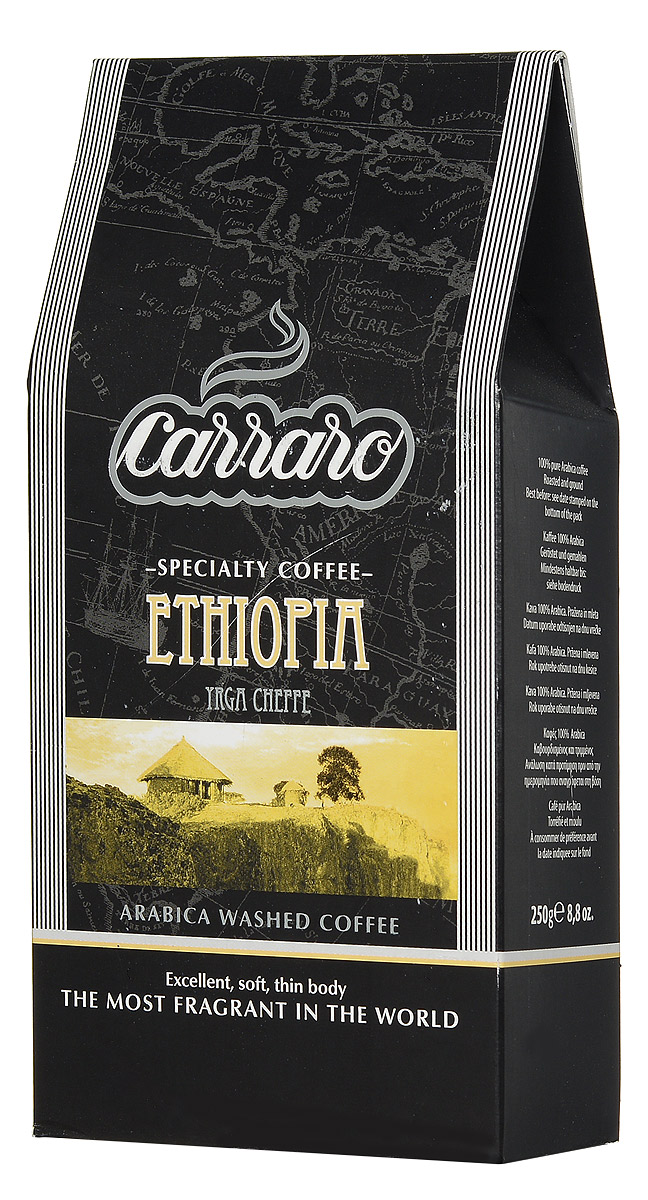 Carraro Ethiopia Arabica 100% кофе молотый, 250 г0120710 Carraro Ethiopia Arabica 100% кофе молотый, 250 г0120710Кофе Carraro Ethiopia Arabica выращивается на вулканической почве в южной Эфиопии, на высоте от 1300 до 2100 метров над уровнем моря, где наблюдается резкая граница между влажным и сухим климатами. Это самый ароматный кофе в мире, с нотами лепестков жасмина и розы. Высокая степень сладости вкуса, густая средняя консистенция. Стойкое и очень приятное послевкусие. Идеально подходит к десерту после завтрака.