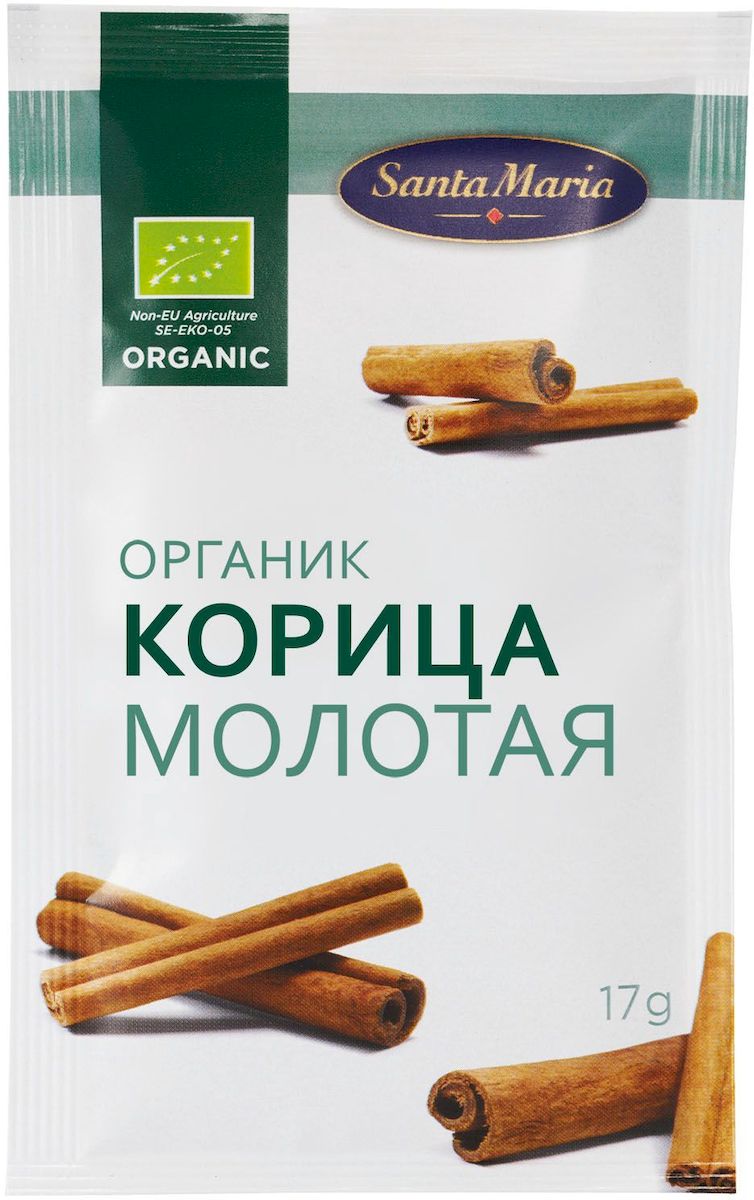Santa Maria Корица молотая Органик, 17 г0120710 Santa Maria Корица молотая Органик, 17 г0120710Пряности Santa Maria Organic выращены в естественных условиях без использования химических удобрений и пестицидов.Корицу получают из коры коричневого дерева. Корица используется для придания аромата рисовым и манным кашам, тортам и булочкам, фруктовым десертам. Пряность широко используется в индийской кухне.