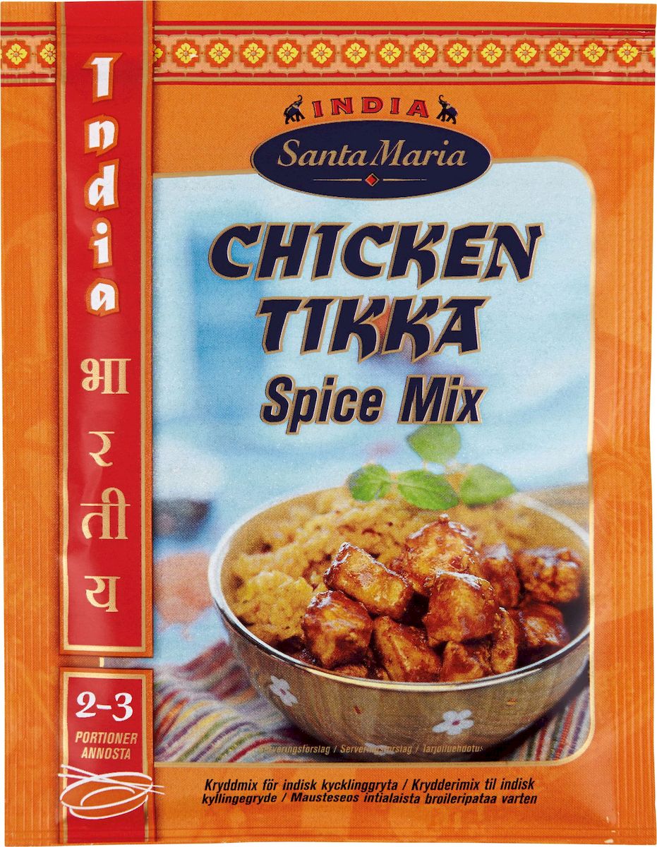 Santa Maria Приправа Тикка для куриных блюд, 35 г3508 Santa Maria Приправа Тикка для куриных блюд, 35 г3508Приправа Santa Maria Тикка идеально подходит к мясу, курице, добавляя им аромат перца чили, кумина, кориандра, чеснока и имбиря.