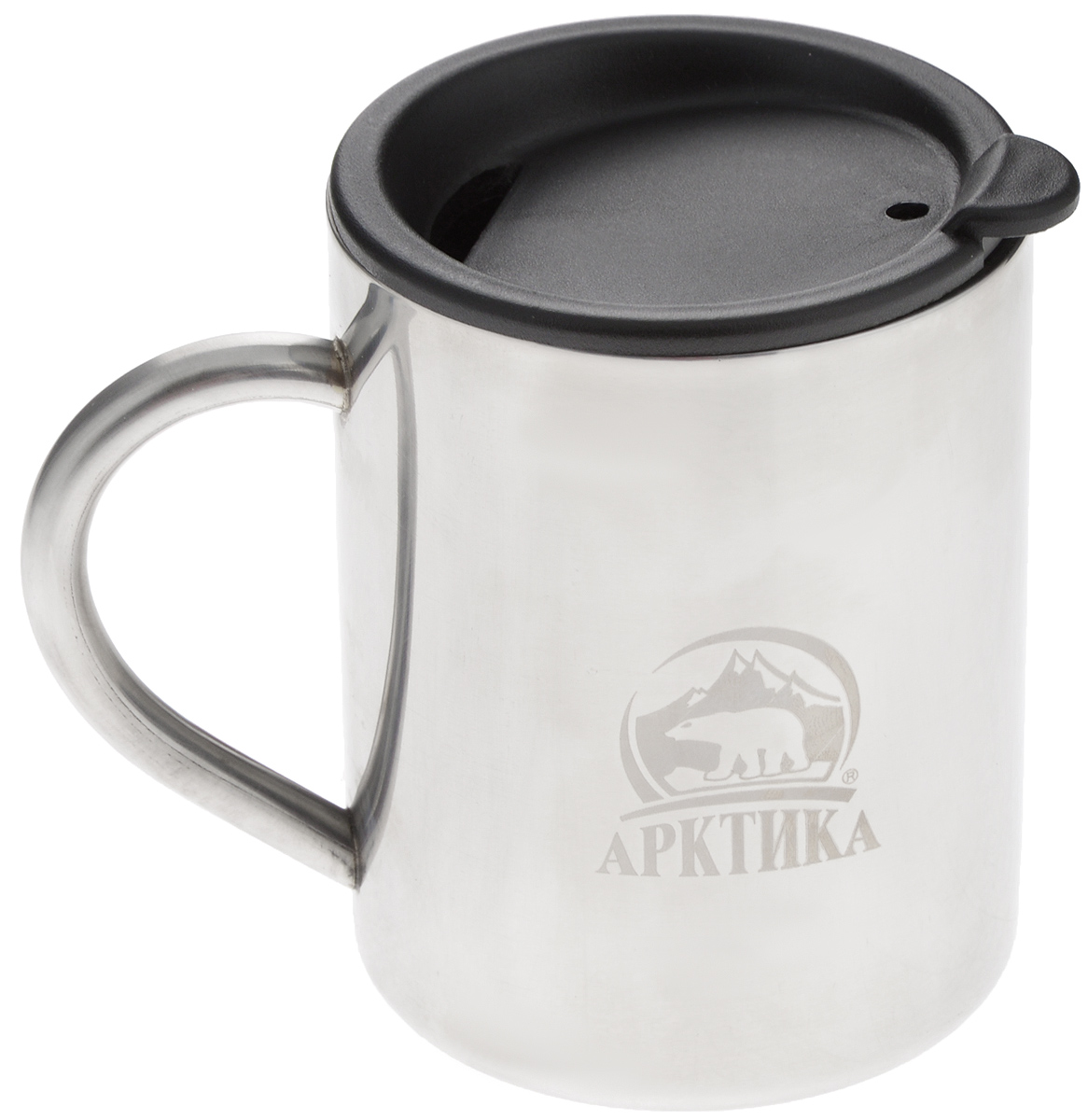 Термокружка Арктика, цвет: металлик, черный, 0,4 л2427012001 Термокружка Арктика, цвет: металлик, черный, 0,4 л2427012001Термокружка Арктика одинаково хороша и при использовании дома, если вы любите растягивать удовольствие от напитка и вам не нравится, что он так быстро остывает, и на даче, где такая посуда особенно впору в силу своей прочности, долговечности и практичности. Изделием приятно пользоваться, ведь оно не обжигает руки, его легко мыть. Термокружка выполнена из прочной нержавеющей стали, благодаря чему ее можно не бояться уронить. Имеется пластиковая крышка с силиконовой вставкой. В ней расположено отверстие, через которое можно пить.Диаметр кружки (по верхнему краю): 7,8 см.Высота кружки (без учета крышки): 10 см.