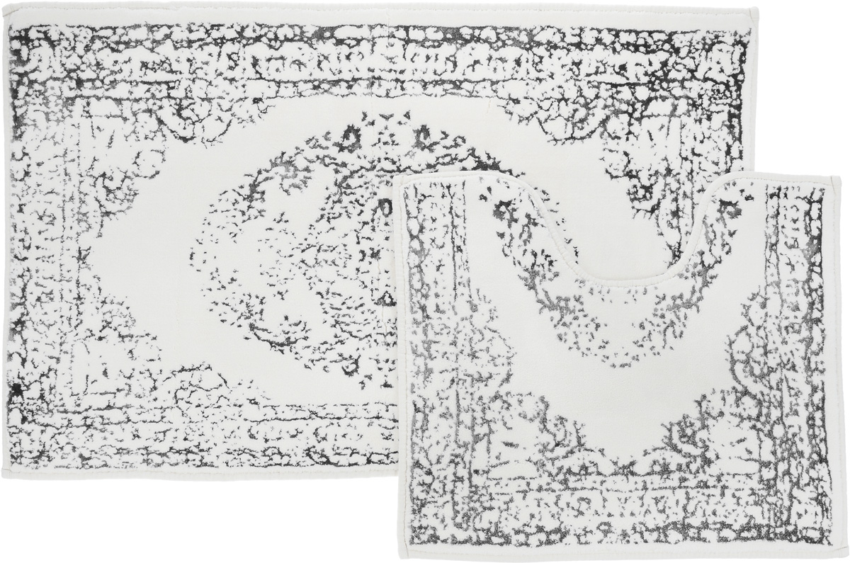 Набор ковриков для ванной Arya Venus, цвет: серый, молочный, 2 штPARIS 75015-8C ANTIQUE Набор ковриков для ванной Arya Venus, цвет: серый, молочный, 2 штPARIS 75015-8C ANTIQUEНеобыкновенные коврики для ванной Arya Venus обладают эффектным дизайном, мягким и легким в уходе ворсом, нежным естественным оттенком, а также насыщенным цветом.Набор состоит из двух ковриков, выполненных из хлопка и вискозы. Верхняя часть из ворса 4 мм. Коврики украшены рисунком, который придаст еще большей элегантности дизайну ванной комнаты. Особенности изделий:Края ковриков обработаны. Коврики не требовательны в уходе, если они чрезмерно не пачкаются и не загрязняются. В зависимости от интенсивности использования достаточно раз в месяц или в три месяца привести их в порядок. Коврики легко сворачиваются или складываются и помещаются в емкость для стирки. Данные коврики легко выдержат машинную стирку на бережном цикле при 30°С. Хорошо впитывают влагу, быстро сохнут.Коврик - это необходимый предмет, без которого невозможен комфорт и уют в ванной комнате. Размер ковриков: 60 х 100 см, 50 х 60 см.