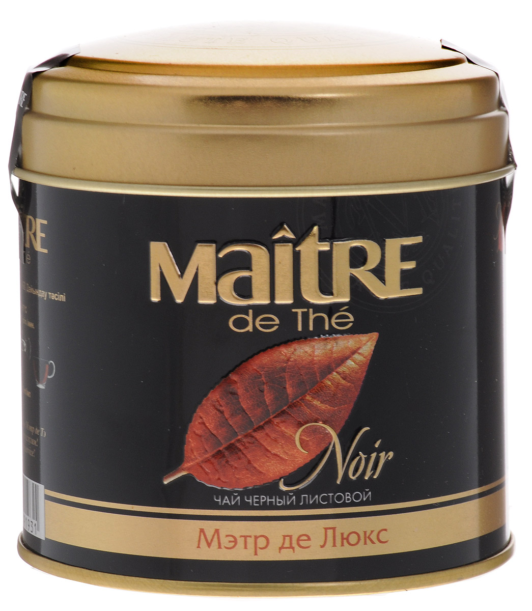 Maitre de The Де Люкс черный листовой чай, 100 г (жестяная банка)0120710 Maitre de The Де Люкс черный листовой чай, 100 г (жестяная банка)0120710Мэтр де Люкс – чай с лучших плантаций Кении, Индии, Китая и Цейлона. Тщательно подобранный купаж раскрывает изысканные оттенки вкуса и аромата этого чая. Мэтр де Люкс - крепкий, терпкий и насыщенный чай с настоем темно-гранатового цвета.