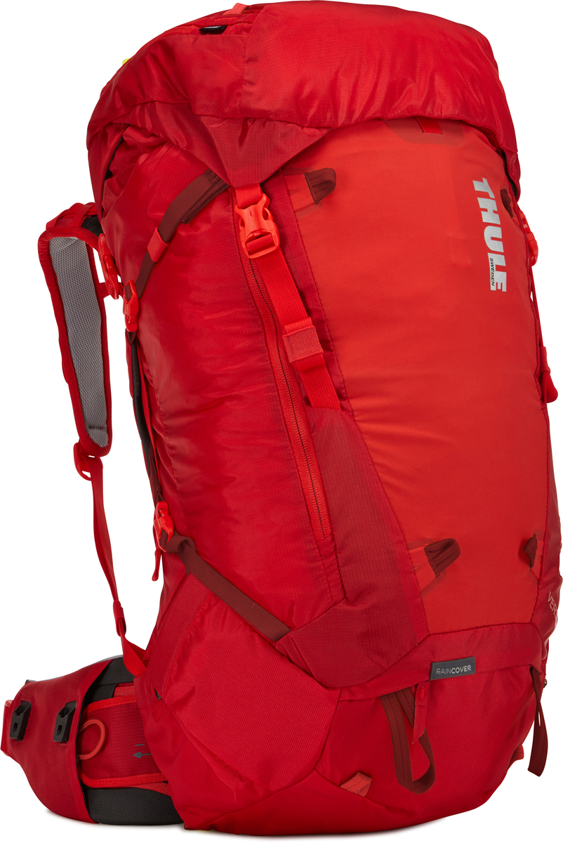 Рюкзак женский Thule Versant, цвет: красный, 60 л211203 Рюкзак женский Thule Versant, цвет: красный, 60 л211203Женский туристический рюкзак Thule Versant 60 л - обладающий идеальным размером рюкзак для походов на 3-5 дней. Модель имеет дополнительные преимущества в виде регулируемого поясного ремня, легкодоступных карманов и верхнего клапана, который трансформируется в рюкзак с одной лямкой. Легко регулируется для идеальной посадки: по спине в пределах 12 см, поясной ремень - в диапазоне 10 см.Съемный водонепроницаемый сворачивающийся карман VersaClick защищает снаряжение от непогоды. Регулируемый поясной ремень совместим со взаимозаменяемыми аксессуарами VersaClick (продаются отдельно). Система StormGuard - это комбинация частичного дождевого чехла с водонепроницаемым нижним слоем для создания полностью защищенного от непогоды рюкзака. Конструкция StormGuard обеспечивает удобный доступ к снаряжению, препятствует проникновению влаги и более надежна, чем обычный дождевой чехол Удобный доступ к боковым карманам даже при надетом дождевом чехле. Верхняя крышка трансформируется в рюкзак с одной лямкой для горных прогулок. Большая панель с подковообразной молнией обеспечивает удобный доступ. Две петли-крепления для треккинговых палок или ледорубов. Передний карман Shove-it Pocket для быстрого доступа.