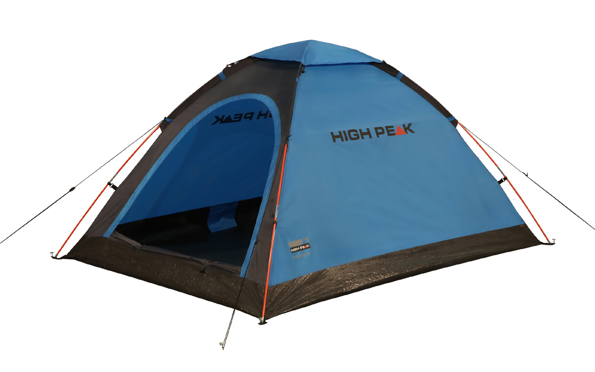 Палатка легкая High Peak Monodome PU 2, цвет: синий, 205 х 150 х 105 смWS 7064 Палатка легкая High Peak Monodome PU 2, цвет: синий, 205 х 150 х 105 смWS 7064Легкая компактная палатка High Peak Monodome PU 2 купольного типа подойдет для легкоходов и рыбаков. Палатка проста в установке, дуги продеваются в рукава на внешнем тенте, что позволяет устанавливать палатку и в дождь. Материал тента имеет полиуретановое покрытие и водонепроницаемость не менее 1500 мм водяного столба. Это позволяет защититься от ветра и дождя. Вентиляционное окно расположено в верхней точке купола палатки и защищено тканевым грибом. Палатка имеет четыре оттяжки, что надежно ее фиксирует во время ветреной погоды. Вход в палатку защищает тканевый полог, а если погода жаркая, то можно оставить только москитную сетку на входе. Дно палатки выполнено из армированного полиэтилена, водонепроницаемость 3000 мм. Палатка двухместная.