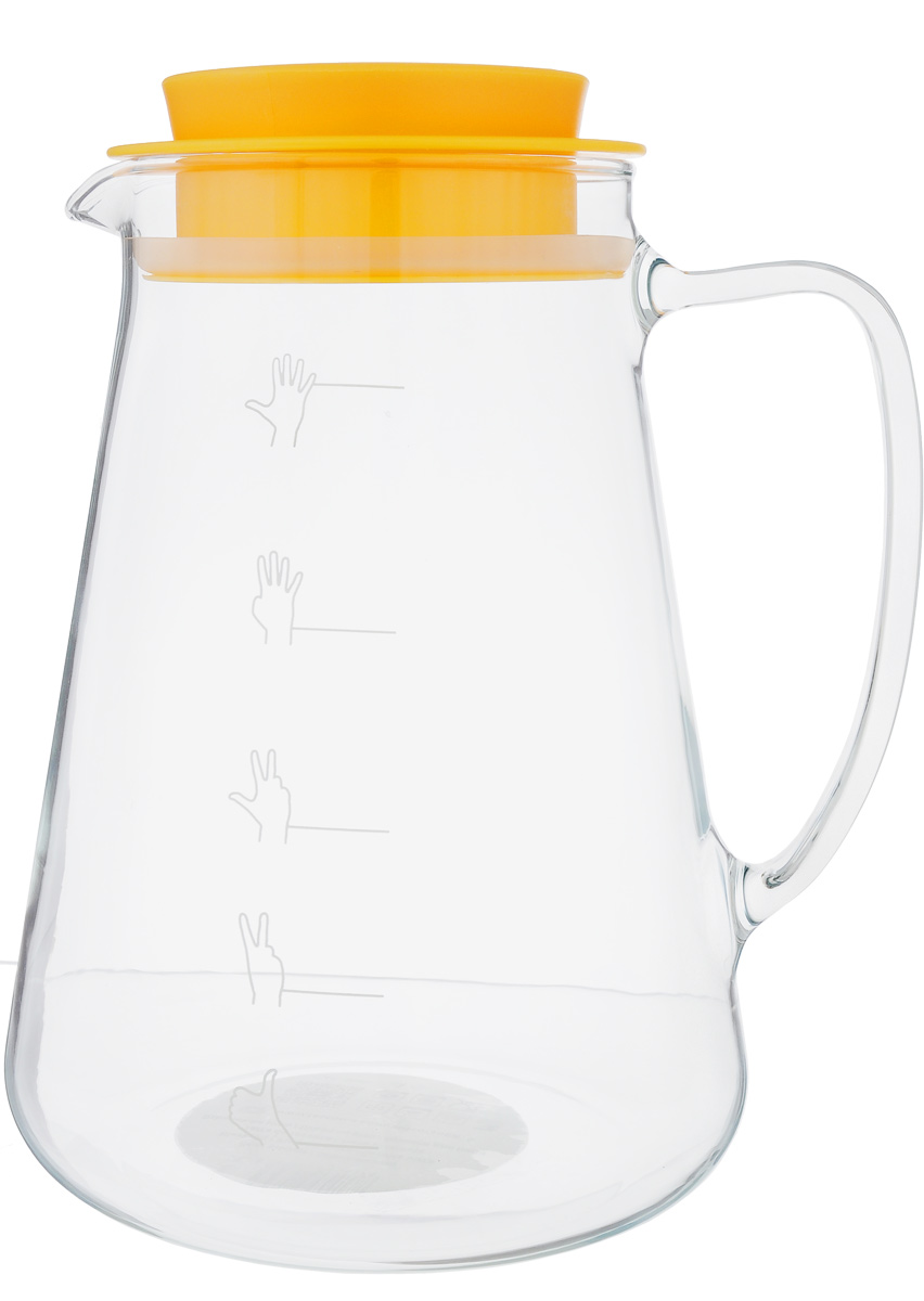 Кувшин для пива Tescoma My Drink, 2,5 лVT-1520(SR) Кувшин для пива Tescoma My Drink, 2,5 лVT-1520(SR)Кувшин Tescoma My Drink, изготовленный извысококачественного термостойкого боросиликатногостекла, предназначен для разливного пива. Кувшиноснащен удобной ручкой, носиком для слива жидкостии плотно закрывающейся пластиковой крышкой ссиликоновым уплотнителем. Во время переноса кувшинапиво не протекает и более длительное время сохраняетпену и аромат. Можно мыть в посудомоечной машине.Высота кувшина (без учета крышки): 22 см.Диаметр кувшина (по верхнему краю): 10 см.Диаметр основания: 16 см. Уважаемые клиенты! Обращаем ваше внимание на тот факт, что мерка настенке кувшина носит ориентировочный характер и неоткалибрована.