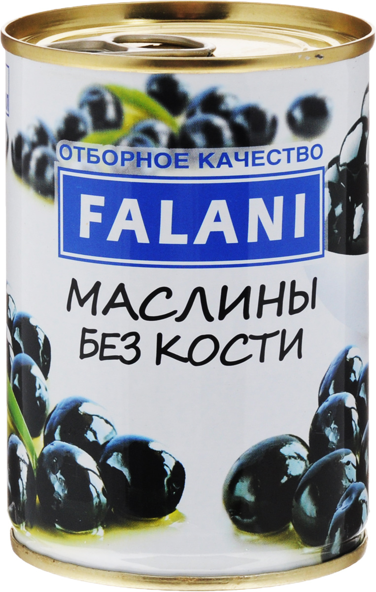 FALANI маслины без косточки, 280 г0120710 FALANI маслины без косточки, 280 г0120710Маслины без косточек FALANI из Испании отлично подойдут для украшения ваших блюд. С их помощью удастся оригинально оформить супы, рыбные закуски, салаты, овощи, тарталетки или канапе.