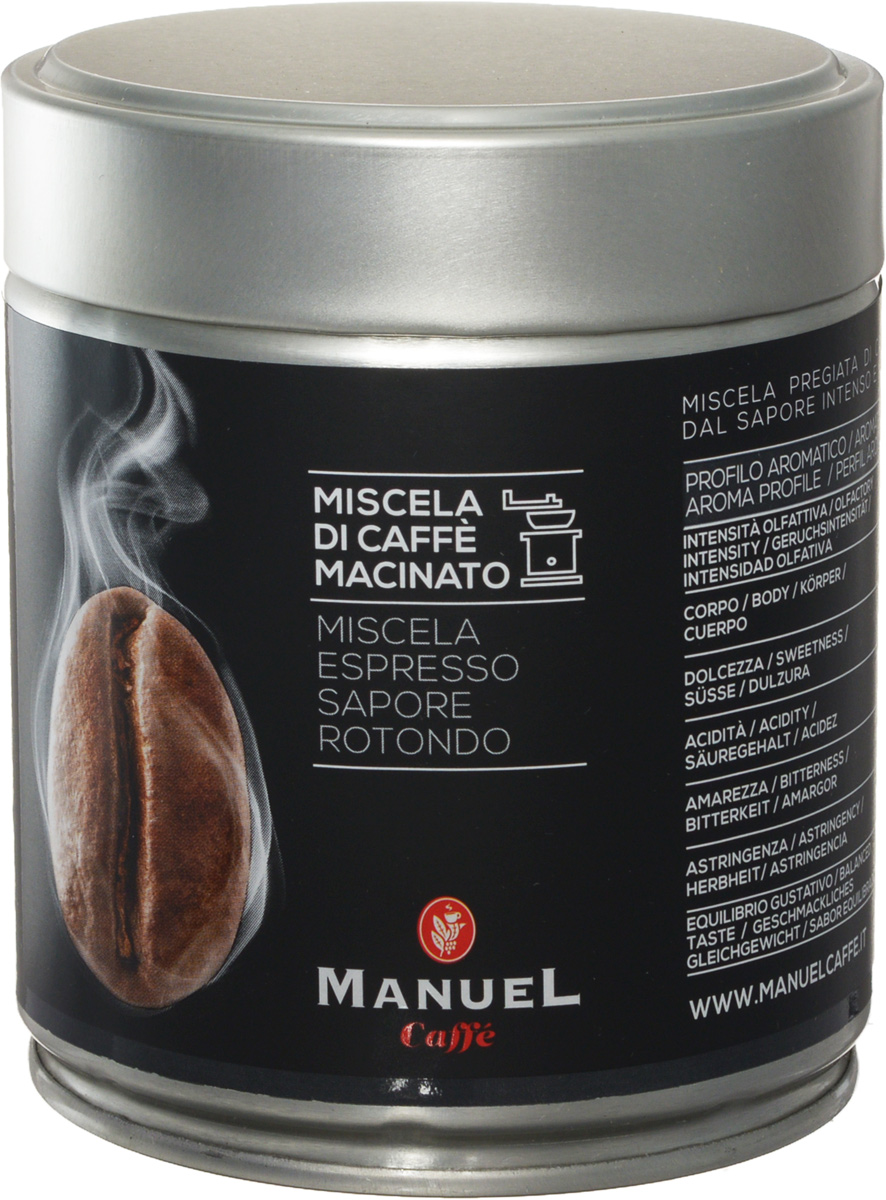 Manuel Capriccio кофе молотый, 125 г (ж/б)0120710 Manuel Capriccio кофе молотый, 125 г (ж/б)0120710Manuel Capriccio - лучшая смесь для приготовления кофе на профессиональном оборудовании. Manuel Capriccio - бодрящий продукт, прошедший темную обжарку, в результате которой в его вкусе появились нюансы какао и пикантная горчинка. Этот кофе будет идеальной основой для создания эспрессо и капучино.