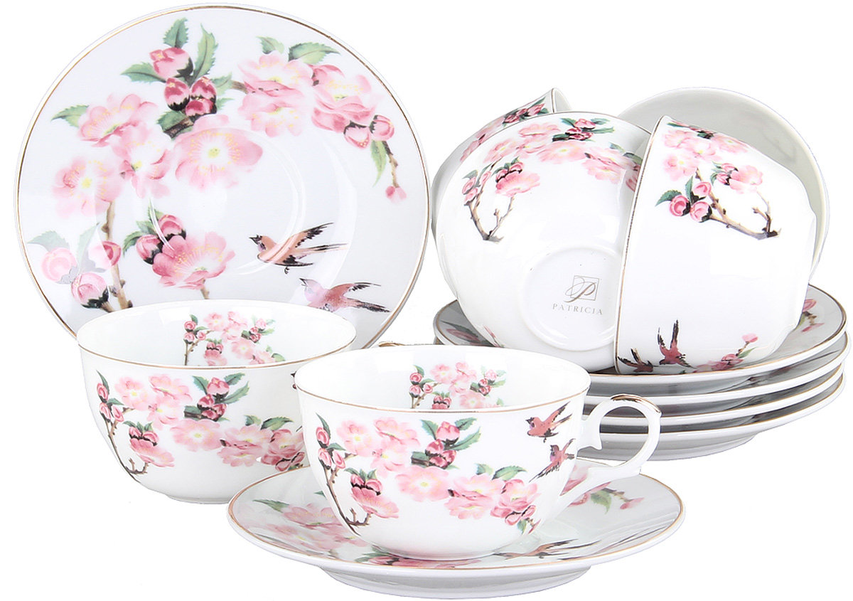 Чайный сервиз Patricia, 12 предметов. IM56-1122VT-1520(SR) Чайный сервиз Patricia, 12 предметов. IM56-1122VT-1520(SR)Чайный сервиз Patricia на 6 персон изготовлен из качественного фарфора и оформлен красивым цветочным рисунком. Элегантный и удобный чайный сервиз не только украсит сервировку стола, но и поднимет настроение и превратит процесс чаепития в одно удовольствие.Сервиз состоит из 12 предметов: шести чашек и шести блюдец, упакованных в подарочную коробку. Чашки имеют удобную, изящную ручку.Изделия легко и просто мыть.Объем чашки: 250 мл.Диаметр блюдца: 12 см.