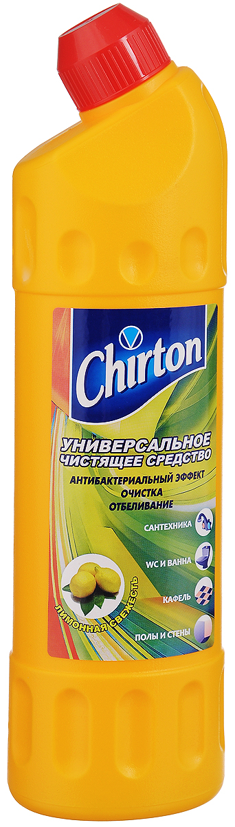 Средство чистящее Chirton Лимонная свежесть, универсальное, 750 мл391602 Средство чистящее Chirton Лимонная свежесть, универсальное, 750 мл391602Универсальное чистящее средство Chirton Лимонная свежесть быстро и эффективно очищает от различных загрязнений раковины, ванны, унитазы, душевые кабины, керамическую плитку, любые твердые моющиеся напольные и настенные покрытия, кухонные плиты и другую бытовую технику. Обладает антибактериальным действием надолго обеззараживая обработанные поверхности. Отбеливает поверхности, устраняя серый налет, известковые отложения, мыльные потеки, плесень, жир и другие загрязнения. Подходит для чистки и антибактериальной обработки туалетных лотков для домашних животных. Придает очищенным поверхностям блеск и приятный свежий аромат.Товар сертифицирован.