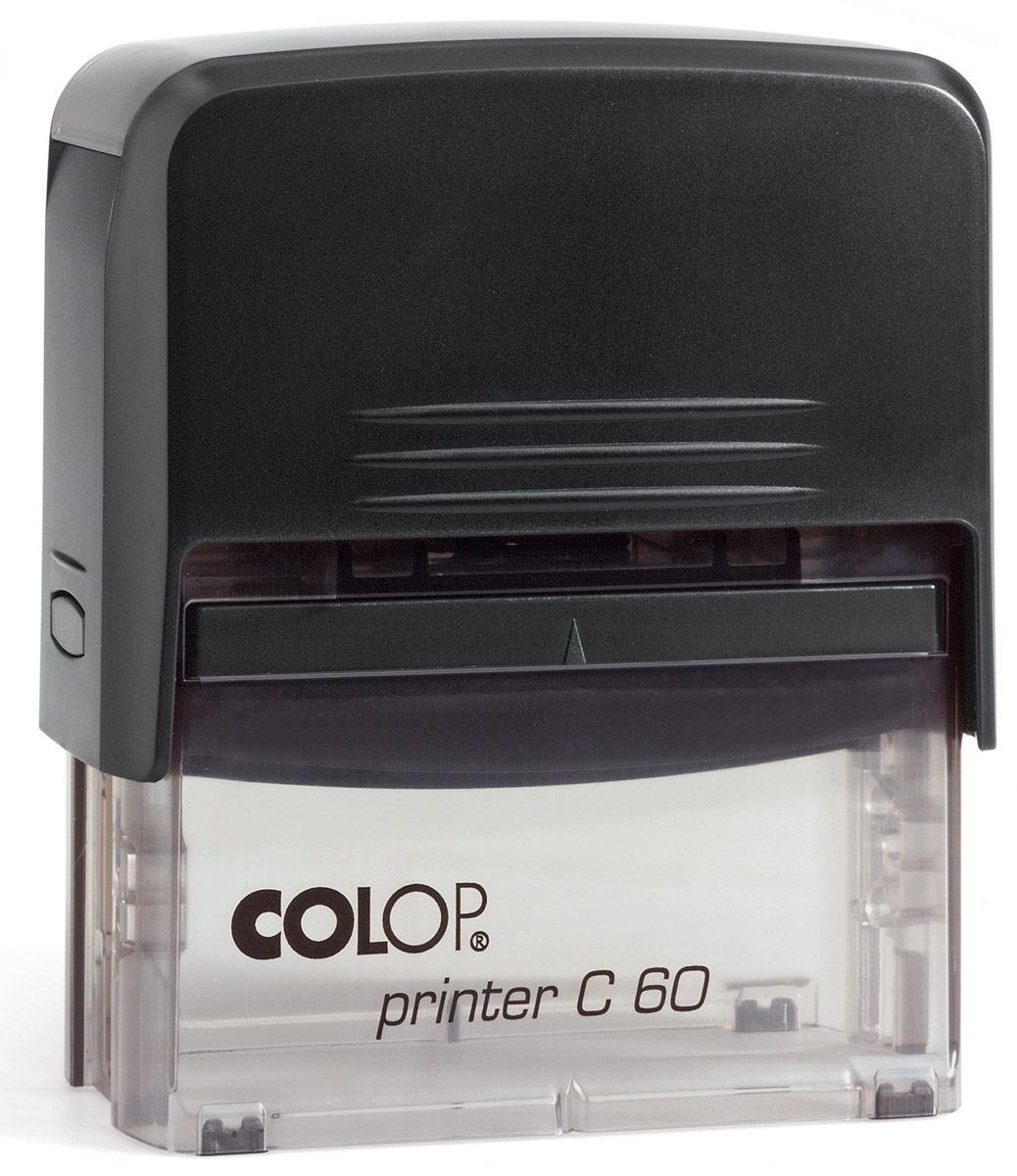 Colop Штамп самонаборный девятистрочный Printer C60FS-00897 Colop Штамп самонаборный девятистрочный Printer C60FS-00897Самонаборный девятистрочный штамп Colop Printer C60 используется для самостоятельного набора и изменения текста. Крепление символов на одной ножке. Имеет рамку. Штампы, модифицированные рамкой, могут использоваться как с рамкой, так и без.9 (7) строк, количество знаков в строке - 47(43)/32(25), размер 37 мм х 76 мм.В комплекте пластиковый корпус с автоматическим окрашиванием, кассы букв Type Set A и Type Set B, сменная штемпельная подушка Е/60, пинцет.
