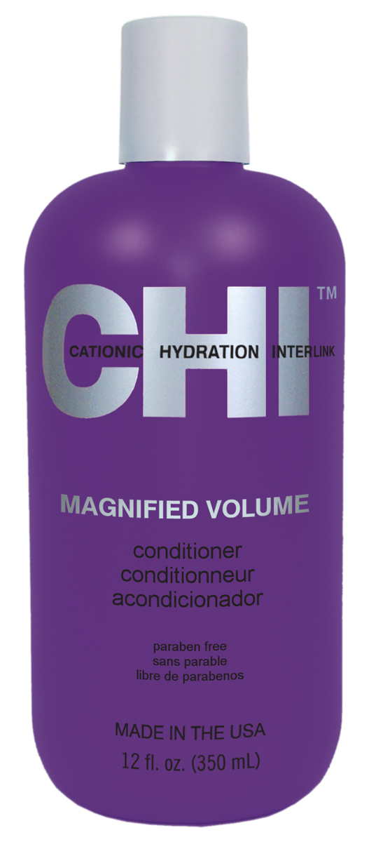 CHI Кондиционер Усиленный объем Magnified Volume 350млFS-00897 CHI Кондиционер Усиленный объем Magnified Volume 350млFS-00897Действие. Кондиционер усиленный объём предназначен для придания максимального объема тонким и недостаточно густым волосам. Результат. Кондиционер Magnified Volume Conditioner насыщает волосы необходимыми питательными веществами, повышает плотность и упругость каждого волоса.