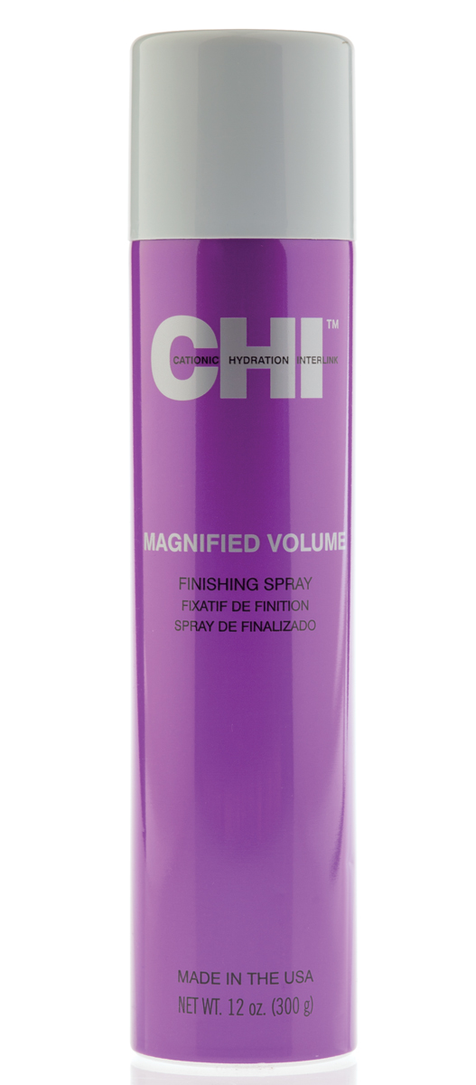 CHI Лак Усиленный объем Magnified Volume 340 гSatin Hair 7 BR730MN CHI Лак Усиленный объем Magnified Volume 340 гSatin Hair 7 BR730MNДействие. Лак Усиленный Объем Magnified Volume Finishing Spray CHI предназначен для придания максимального объема тонким и недостаточно густым волосам.Степень фиксации. Сильная, подвижная фиксация. Результат. Лак Усиленный Объем Magnified Volume Finishing Spray CHI насыщает волосы необходимыми питательными веществами, повышает плотность и упругость каждого волоса. Лак от CHI обогащен протеинами шелка и травами, что позволяет придать прическе невероятный блеск, объем и эластичную фиксацию.