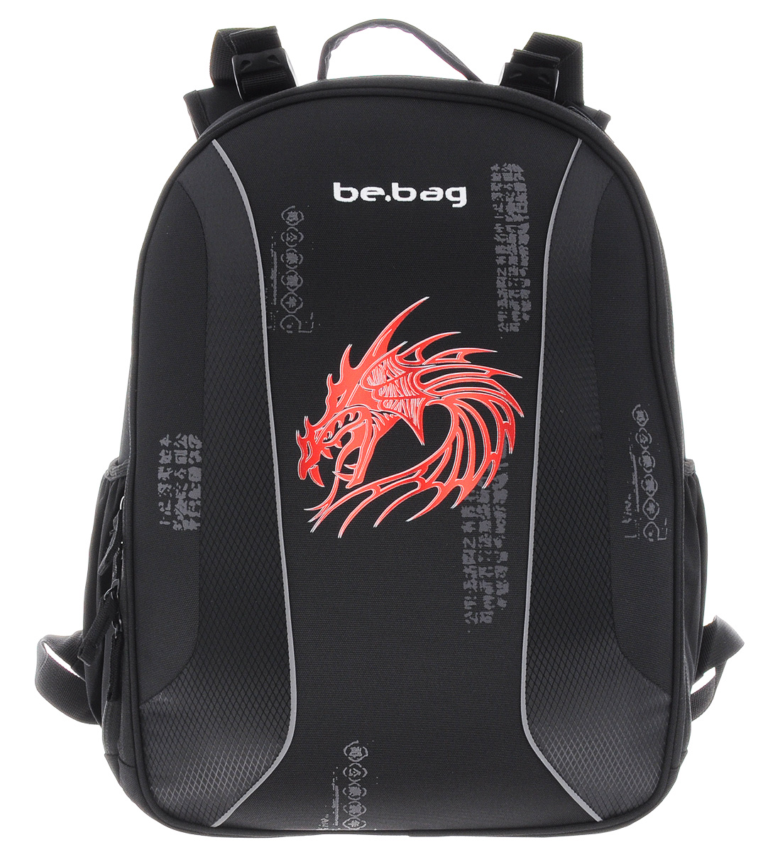 Herlitz Ранец школьный Be Bag Dragon11438066 Herlitz Ранец школьный Be Bag Dragon11438066Школьный ранец Herlitz Be.Bag Dragon изготовлен по жестко-каркасной технологии, что обеспечивает правильную эргономичную форму. Каркас не деформируется при нагрузке и распределяет вес по всей площади ранца.Ранец содержит два вместительных отделения, закрывающихся на застежки-молнии с двумя бегунками. В большом отделении находится мягкая перегородка для тетрадей или учебников, фиксирующаяся хлястиком на липучке. Во втором отделении расположены: карман-сетка, органайзер для канцелярских принадлежностей, кармашек под мобильный телефон и пластиковый карабин для ключей. Изделие имеет два открытых боковых кармана на резинке.Ранец оснащен регулируемыми по длине и высоте плечевыми лямками и дополнен текстильной ручкой для переноски в руке. Грудное крепление для лучшей фиксации лямок на плечах ребенка. Прочное дно с пластиковыми ножками придает ранцу хорошую устойчивость и защиту от загрязнений. Светоотражающие элементы обеспечивают безопасность в темное время суток.Многофункциональный школьный ранец станет незаменимым спутником вашего ребенка в походах за знаниями.Рекомендуемый возраст: от 6 лет.