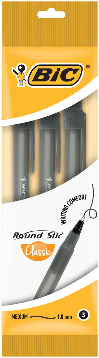 Bic Набор шариковых ручек Round Stick цвет чернил черный 3 штFS-00103 Bic Набор шариковых ручек Round Stick цвет чернил черный 3 штFS-00103Набор шариковых ручек Bic Round Stick станет незаменимым атрибутом в учебе любого школьника и на работе.В наборе 3 шариковые ручки, цвет чернил - черный. Ручки имеют специальный вентилирующий колпачок и пишущий узел с уменьшенным шариком, обеспечивающий комфорт при письме.