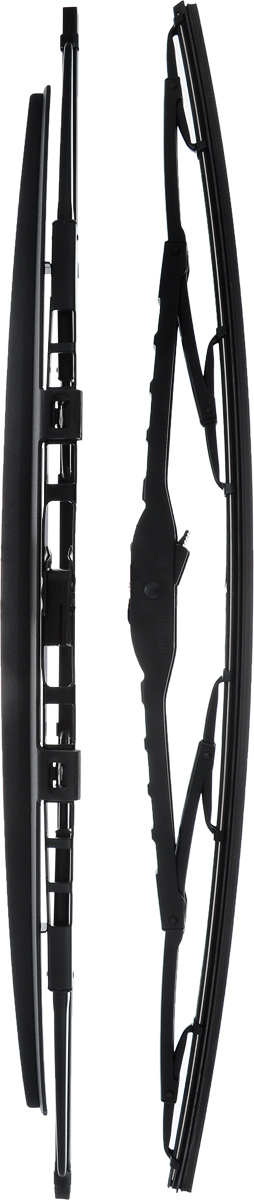 Щетка стеклоочистителя Bosch 583S, каркасная, со спойлером, длина 53 см, 2 шт96280968 Щетка стеклоочистителя Bosch 583S, каркасная, со спойлером, длина 53 см, 2 шт96280968Щетка Bosch 583S, выполненная по современной технологии из высококачественных материалов, оптимально подходит для замены оригинальных щеток, установленных на конвейере. Обеспечивает идеальную очистку стекла в любую погоду.TWIN Spoiler - серия классических каркасных щеток со спойлером. Эти щетки имеют полностью металлический каркас с двойной защитой от коррозии и сверхточный профиль резинового элемента с двумя чистящими кромками. Спойлер, выполненный в виде крыла, закрывает каркас щетки от воздушного потока.Комплектация: 2 шт.