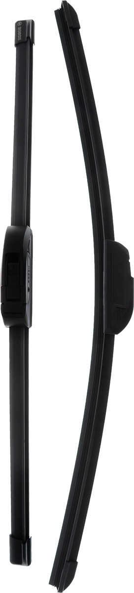 Щетка стеклоочистителя Bosch AR532S, бескаркасная, со спойлером, длина 53/50 см, 2 штS03301004 Щетка стеклоочистителя Bosch AR532S, бескаркасная, со спойлером, длина 53/50 см, 2 штS03301004Комплект Bosch AR532S состоит из двух бескаркасных щеток разного размера. Щетки выполнены по современной технологии из высококачественных материалов и предназначены для установки на переднее стекло автомобиля. Отличаются высоким качеством исполнения и оптимально подходят для замены оригинальных щеток, установленных на конвейере. Обеспечивают качественную очистку стекла в любую погоду.Комплектация: 2 шт. AEROTWIN - серия бескаркасных щеток компании Bosch. Щетки имеют встроенный аэродинамический спойлер, что делает их эффективными на высоких скоростях, и изготавливаются из многокомпонентной резины с применением натурального каучука.