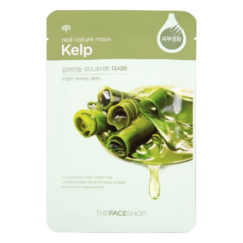 The Face Shop Real Nature Тканевая маска с экстактом ламинарии, 20 г00697СХ The Face Shop Real Nature Тканевая маска с экстактом ламинарии, 20 г00697СХТканевая маска Sheet Kelp для лица содержит 1000 мг чистого экстракта ламинарии. Это кладезь ценных элементов и соединений, которые легко усваиваются кожей из-за биодоступной формы продукта. Благодаря полезным свойствам этой морской водоросли маска-салфетка защищает вашу кожу от загрязнений окружающей среды, хорошо вытягивает токсины, улучшает цвет лица. Ламинария оказывает: укрепляющий и подтягивающий эффект; нормализует метаболизм (обмен веществ) в коже; придает коже упругость; увлажняет и минерализует ее; оказывает противовоспалительное действие; омолаживает кожные покровы.