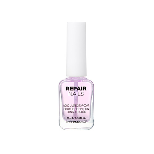 The Face Shop Repair Nails Защитное покрытие лака для ногтей, 10 млSC-FM20104 The Face Shop Repair Nails Защитное покрытие лака для ногтей, 10 млSC-FM20104Средства по уходу за ногтями с усовершенствованной формулой восстановления питают и укрепляют ногти. Улучшенные щетинки: Используется по прежнему та же профессиональная кисточка американского производства фирмы Dupont. Более ровное нанесение за счет отшлифованного кончика кисточки. Мягкая и эластичная кисточка с 220 щетинками, это стандартное количество щетинок на кисточке, которое используется в профессиональных салонах. Наносится без разводов и мазков от кисточки. Средство для длительного покрытия ногтей помогает лаку дольше держаться на ногтях и придает им блеск.